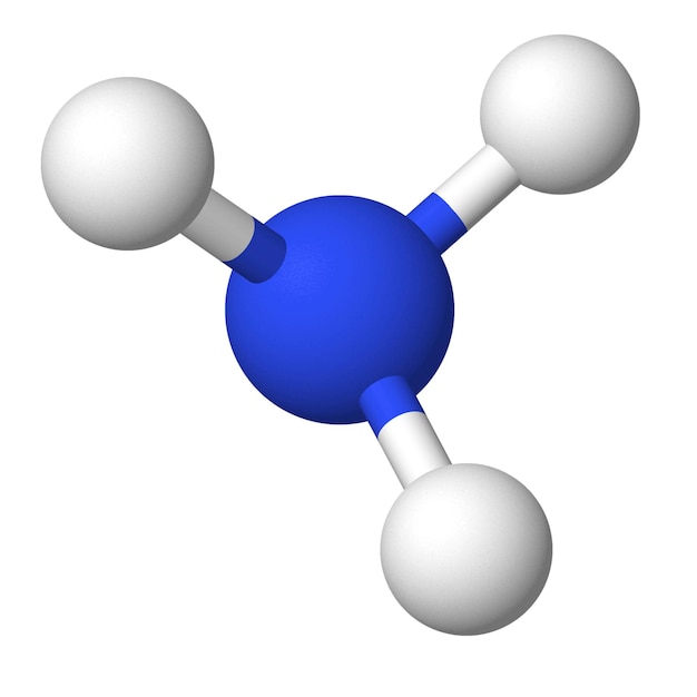 Ammonia molecule isolated over white