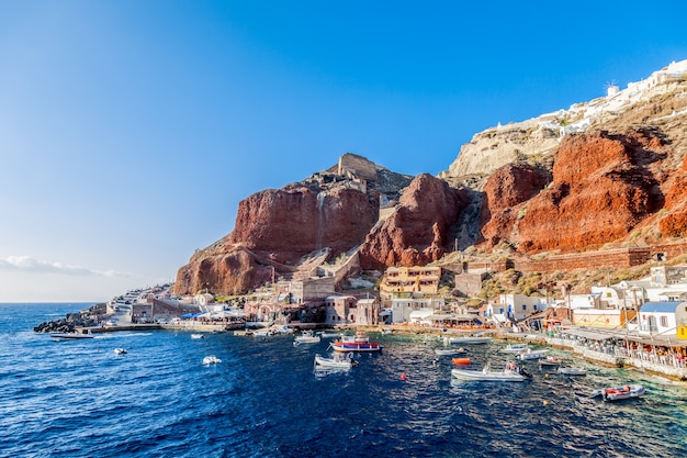 Amoudi port of Oia, Santorini island, Greece