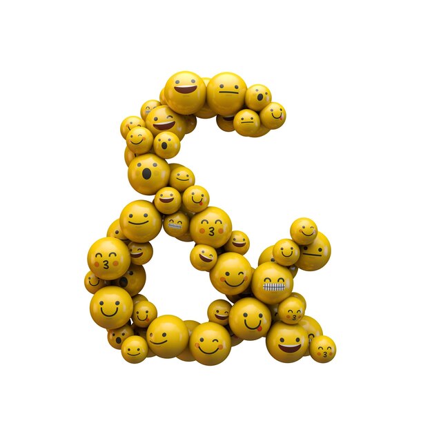 Ampersand emoji character font 3D Rendering