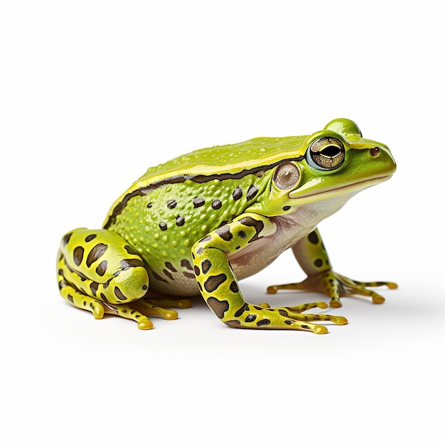 Amphibian Elegance Frog on a White Background