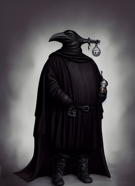 A amphibious humanoid plague doctor, plague