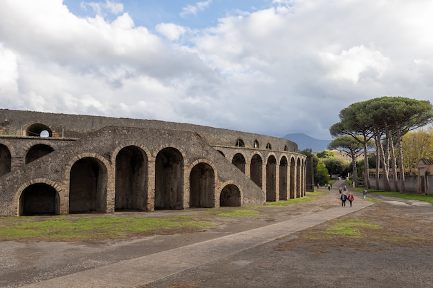 Amphitheater in the ancient Roman city of Pompeii Italy