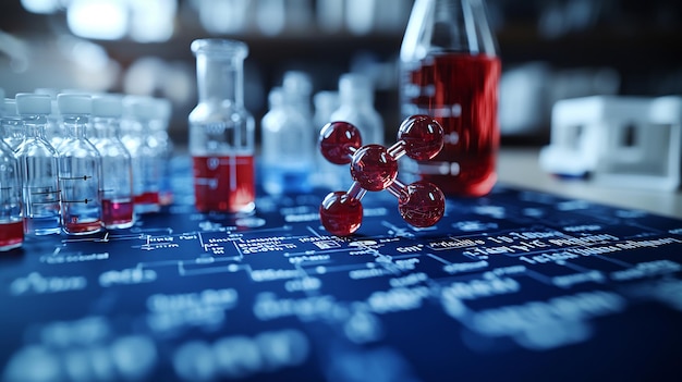 Analytical Chemistry chart detailed molecular breakdown of compound highlighting their atomic bond