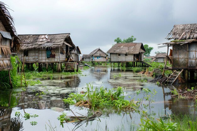 Photo analyze the effects of climate change on vulnerabl generative ai