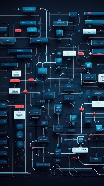 Photo analyzing business flow chart