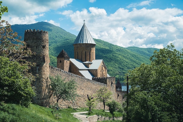 Ananuri fortress complex with medieval orthodox church in georgia ananuri castle on the aragvi river