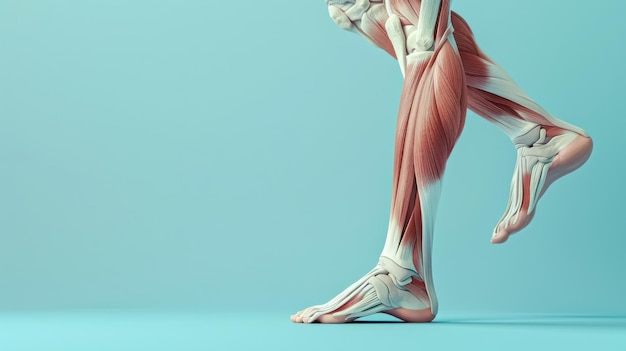 anatomically accurate 3d rendering of human leg muscles for educational purposes