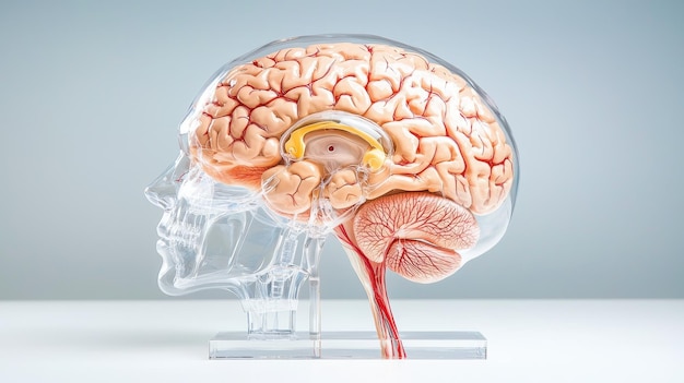 Anatomy of Alzheimers Disease Revealed Medical Illustration Showing Brain Structures Affected by Neurodegeneration