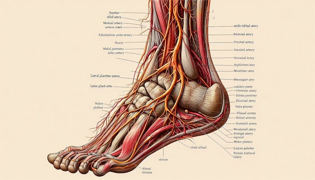 Photo the anatomy of the foot and foot