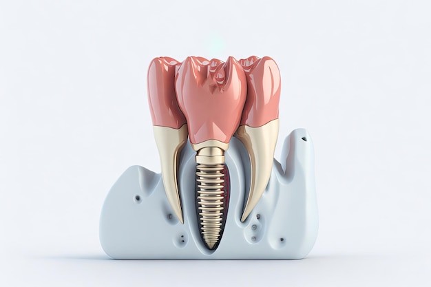 Anatomy of healthy teeth and tooth dental implant ai generative