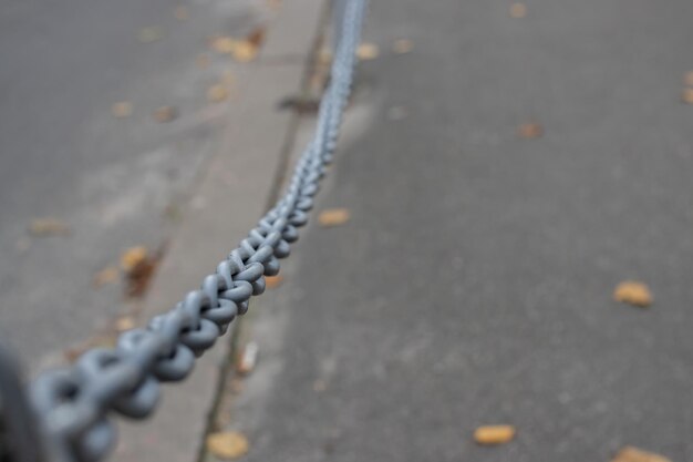 Anchor chain fence close up Place for text