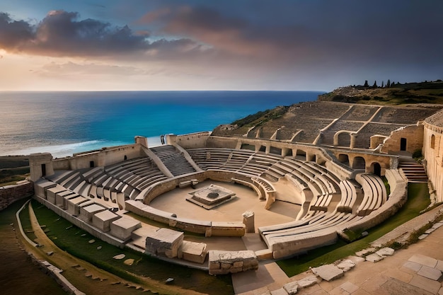 An ancient amphitheater in the ancient city of agia in cyprus