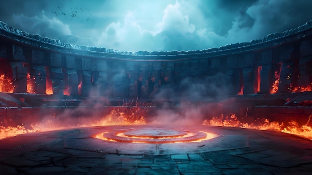 Ancient Arena with Ring of Fire