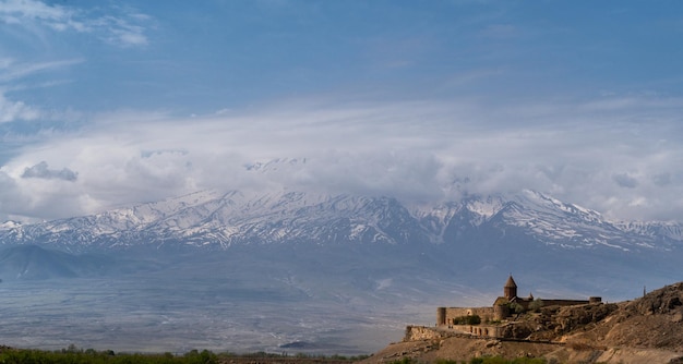 The ancient Armenian monastery Khor Virap near Mount Ararat