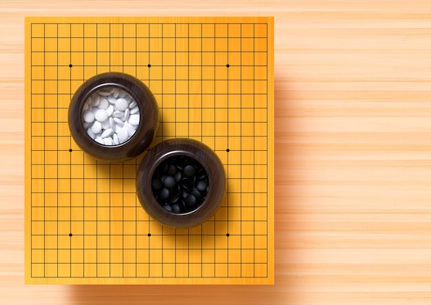 Ancient Asian board game Very popular in China, Japan, Korea. Named Baduk,GO,Weiqi. 3D Scene.