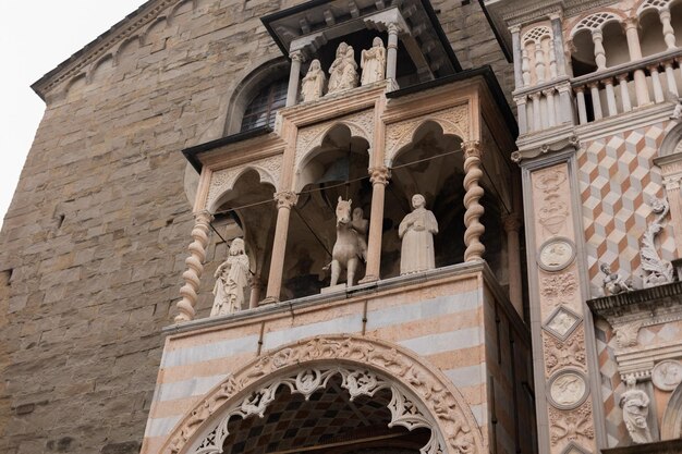 An ancient buildings of beautiful architecture in italian bergamo