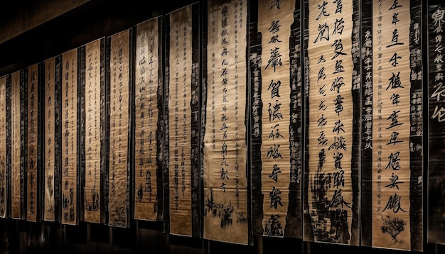 Ancient calligraphy patterns illuminate the spirituality within generated by AI