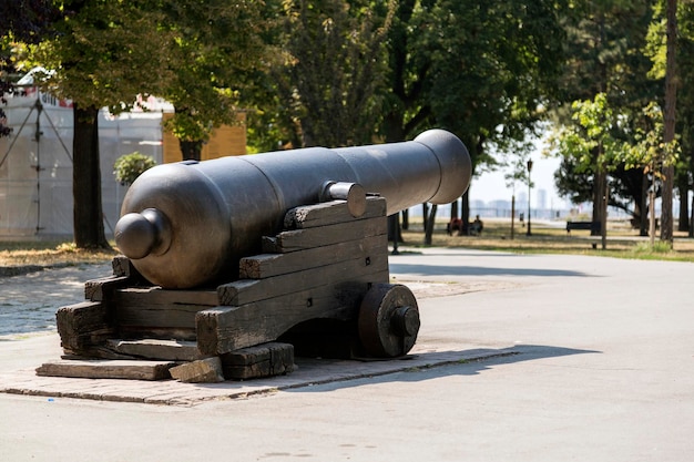 An ancient cannon on the territory of the Belgrade Fortress