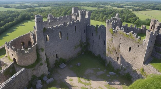 Photo ancient castle collapsed gate