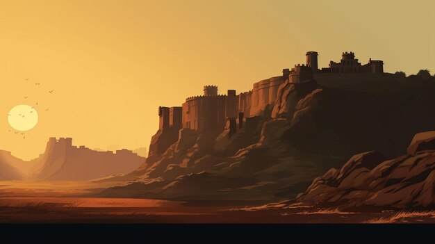 Ancient castle on a mountain