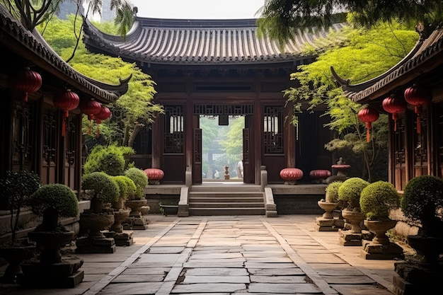 Ancient Chinese Traditional House Entrance Decoration inspiration ideas