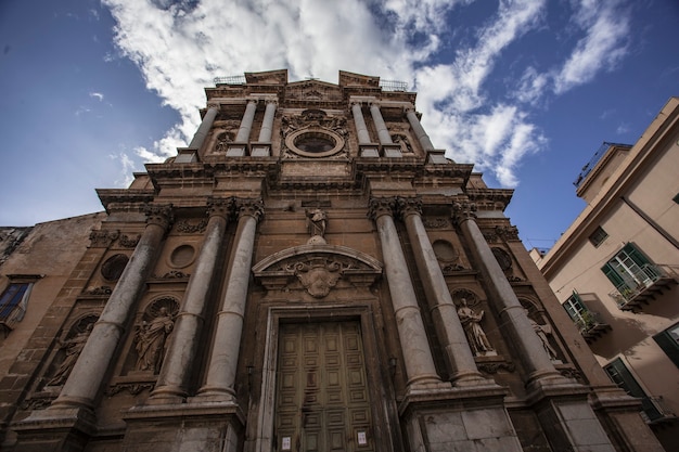 Ancient Church in Palermo taken with wide angle