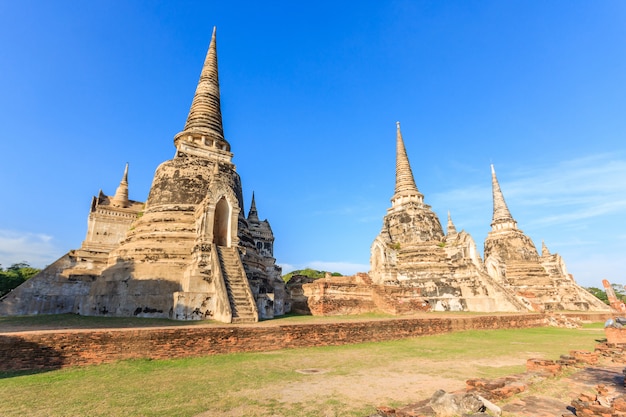 Ancient city and historical place of Wat Phra Si Sanphet, Ayutthaya Historical Park, Thailand