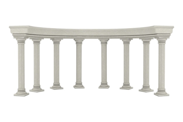 Ancient Classic Greek Column Arc on a white background. 3d Rendering