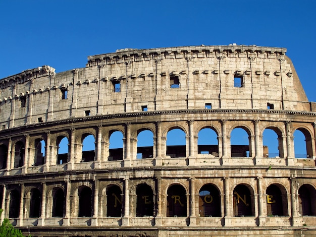 The ancient Colosseum in Rome Italy