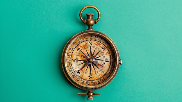 Ancient Compass Isolated on Flat Background