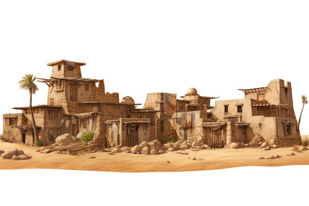 Photo ancient desert village ruins illustration