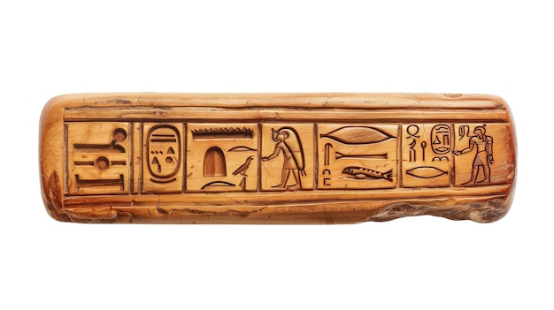 Ancient Egyptian Hieroglyphs Tablet on white background