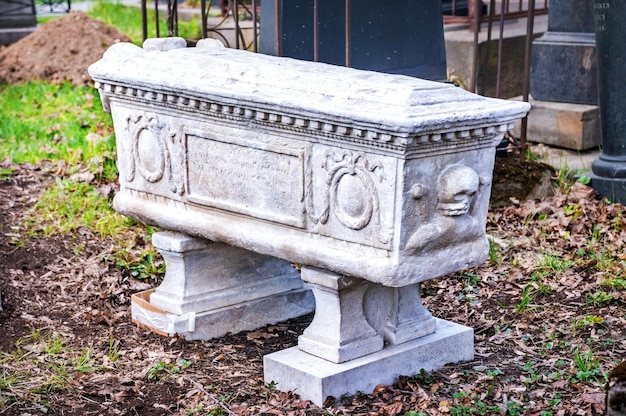 Ancient grave on legs necropolis Donskoy Monastery Moscow