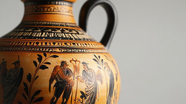 Ancient Greek Amphora Decorated with BlackFigure Artwork