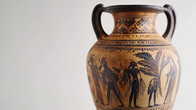 Ancient Greek Amphora Decorated with BlackFigure Artwork