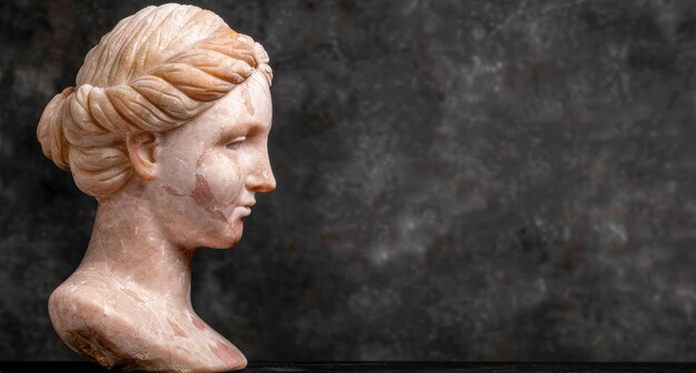 Photo ancient greek marble bust sculpture profile