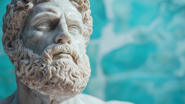 Photo ancient greek statue with pensive expression