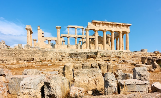 Ancient greek temple of Aphaea in Aegina Island, Greece