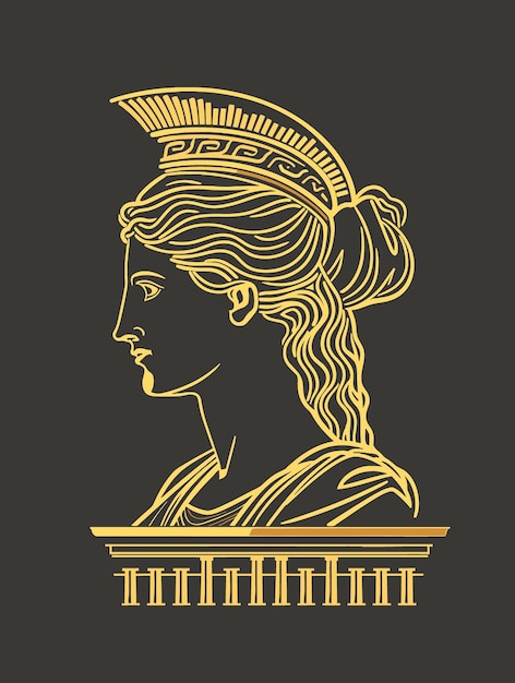 Photo ancient greek woman vector illustration on a dark background isolated