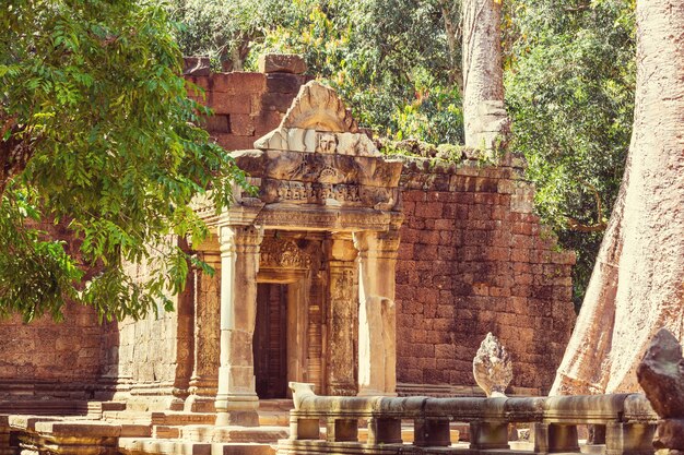 Ancient Khmer civilization ruins of Angkor near Siem Reap, Cambodia