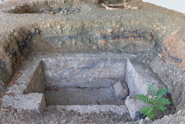 Ancient Macedonian tomb near the city Vergina ancient city of Valla Greece