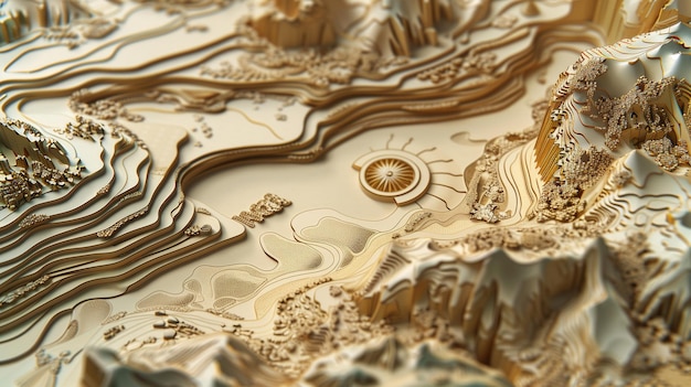 Ancient map Paper quilling Cut paper Paper art 3D map of a world