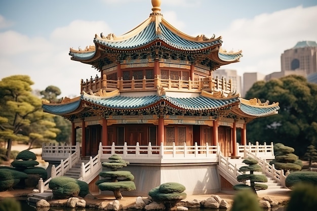 Ancient Pagoda symbolizes spirituality in East Asia Generative AI