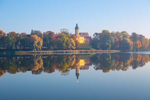 Ancient palace in Niasvizh (Belarus) in autumn