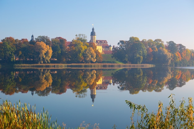 Ancient palace in Niasvizh (Belarus) in autumn