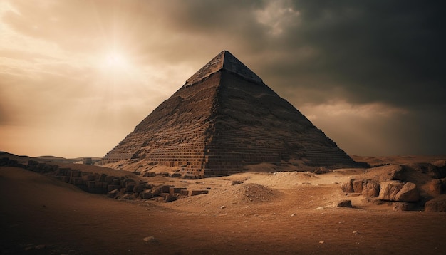 Ancient pharaoh tomb majestic pyramid shape generated by artificial intelligence