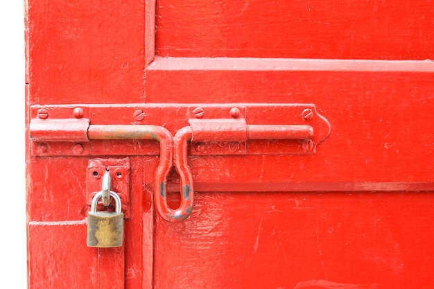 ancient red old door