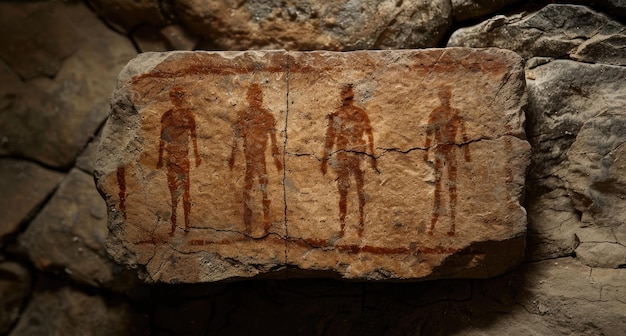 Ancient rock art depicting human figures