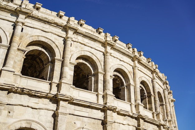 Ancient Roman amphitheater in Nimes France