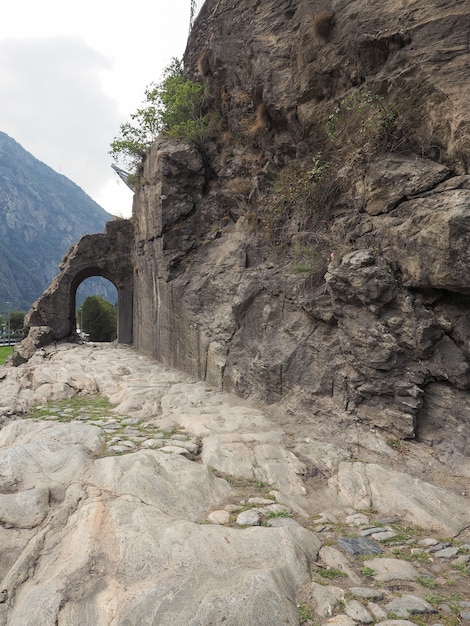 Ancient roman road in Donnas